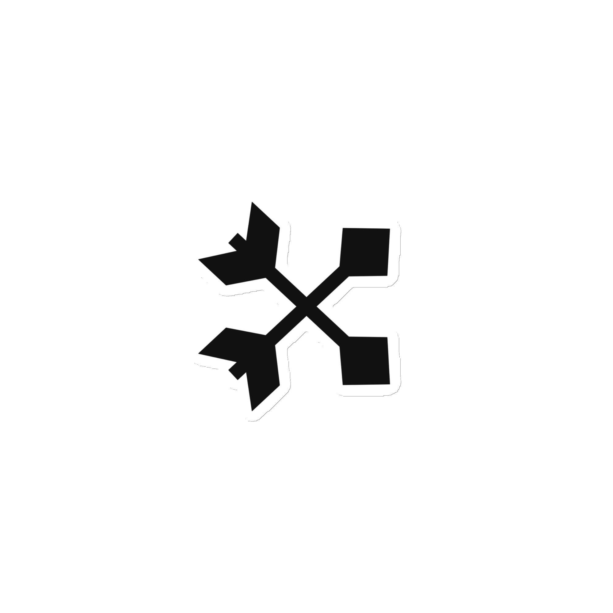 Black Crossed Feather Arrows Die-Cut Magnet
