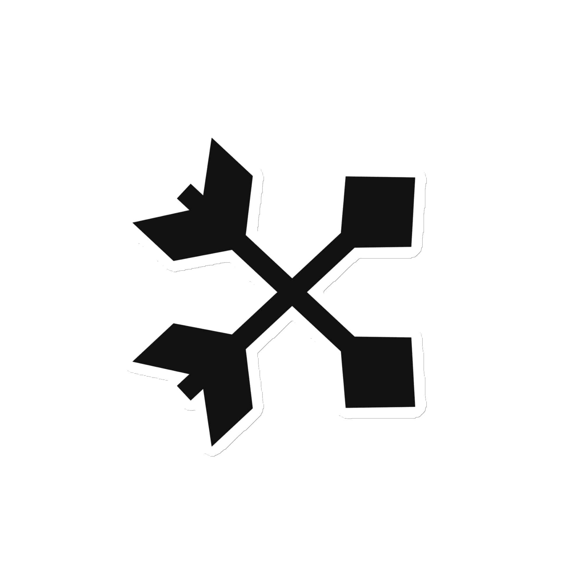 Black Crossed Feather Arrows Die-Cut Magnet