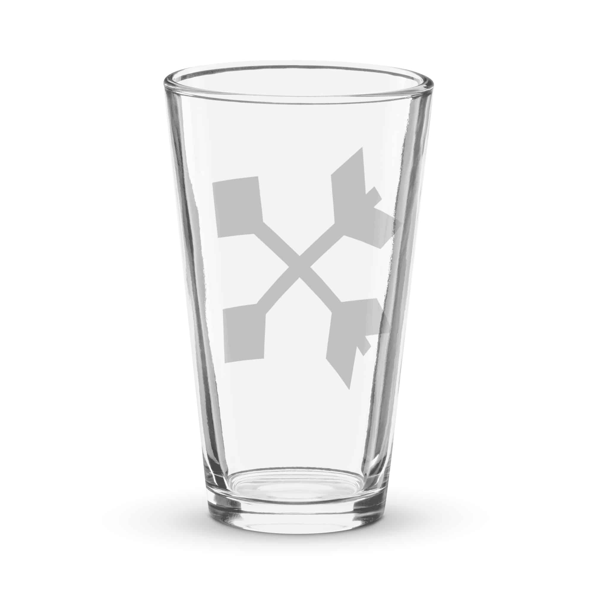 Black Crossed Feather Arrows Pint Glass