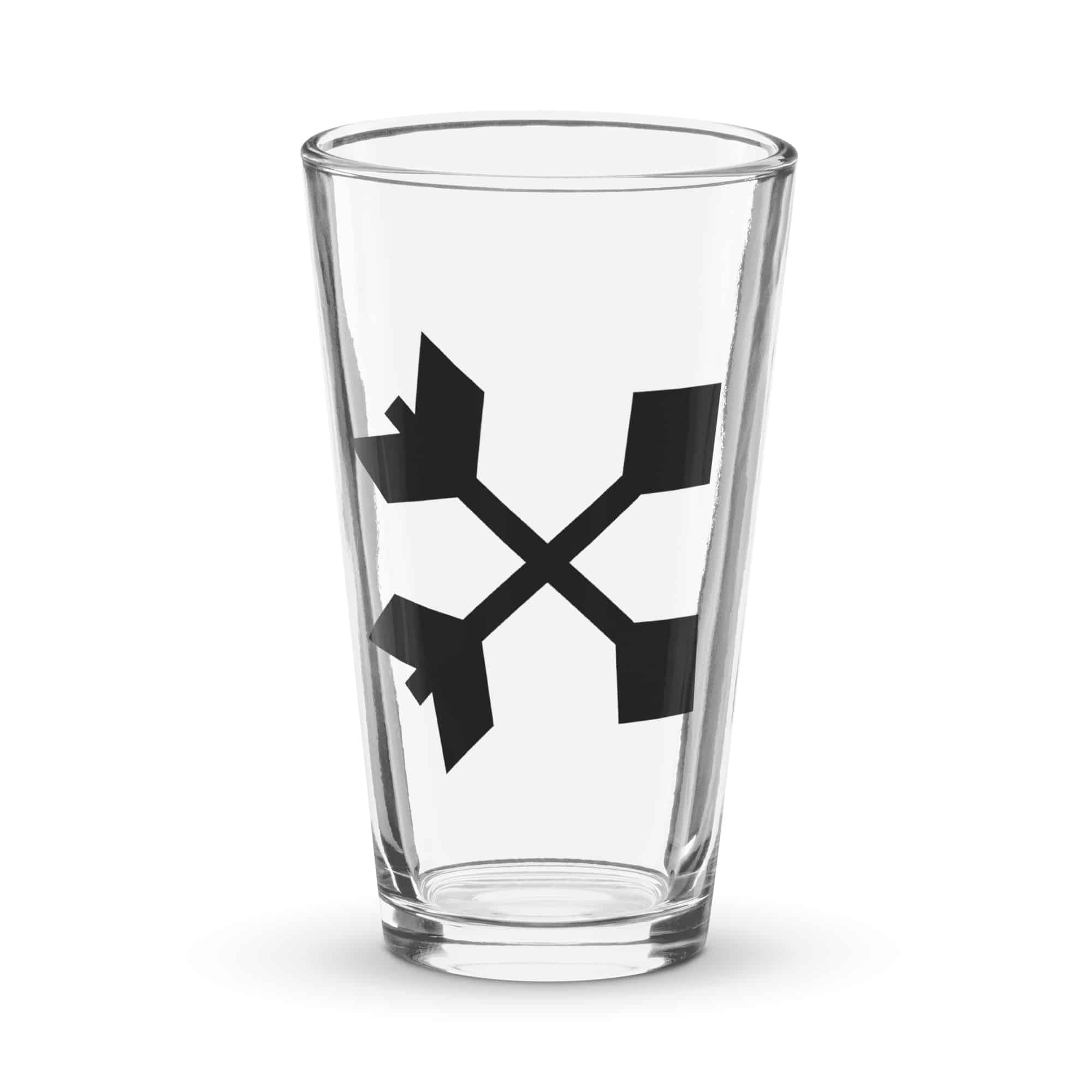 Black Crossed Feather Arrows Pint Glass