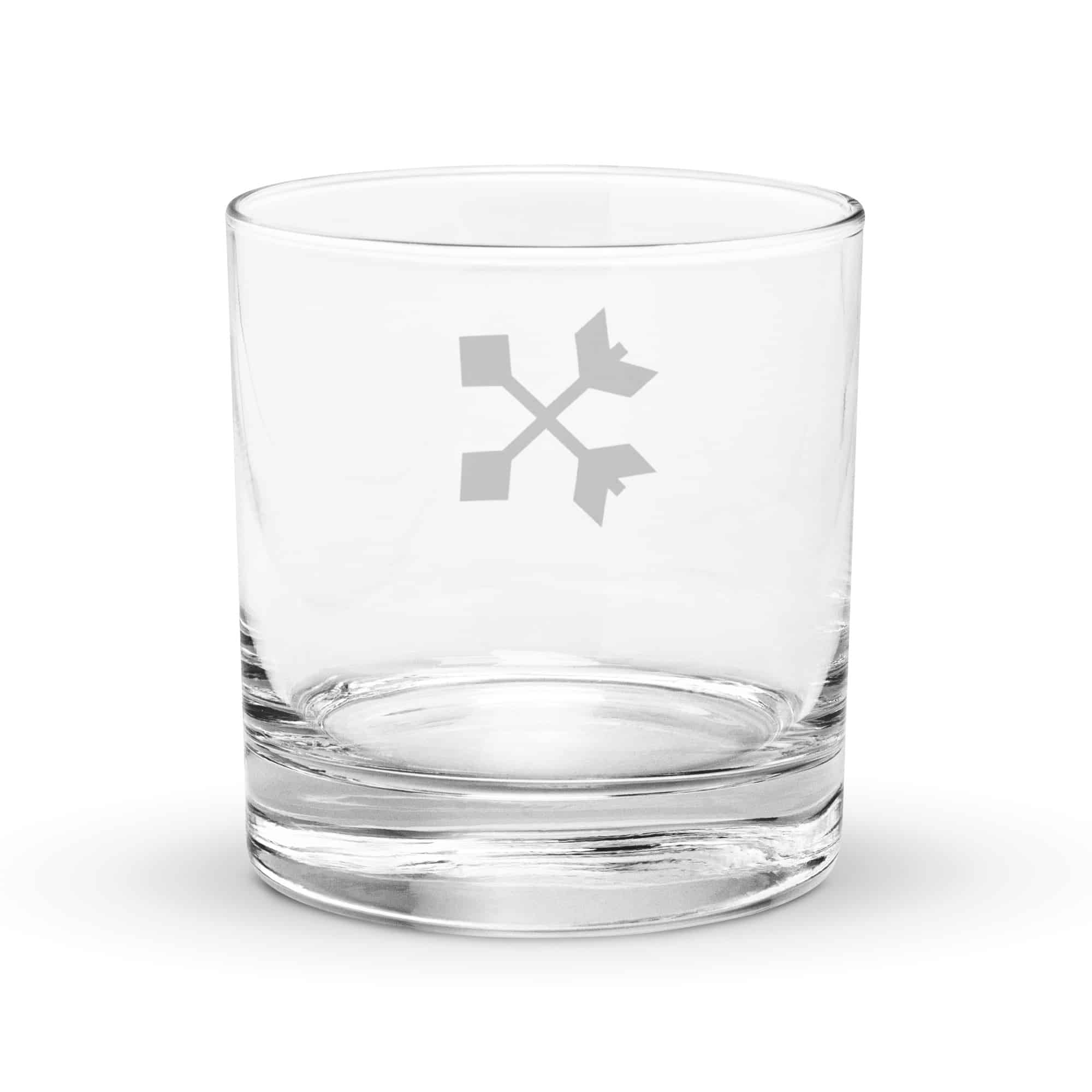 Black Crossed Feather Arrows Rocks Glass
