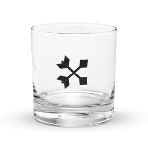 05 Crossed Feather Arrows Black Rocks Glass - 10.5 oz - Main