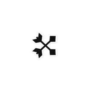05 Crossed Feather Arrows Black Vinyl Sticker - 3x3 - Main