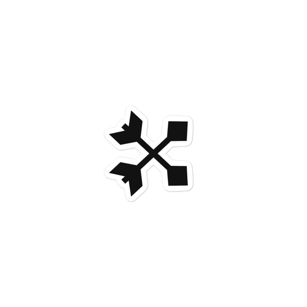 Black Crossed Feather Arrows Vinyl Sticker