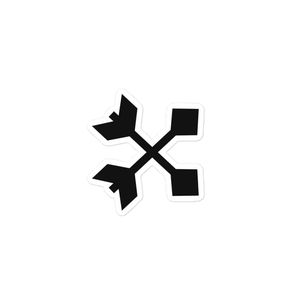 Black Crossed Feather Arrows Vinyl Sticker