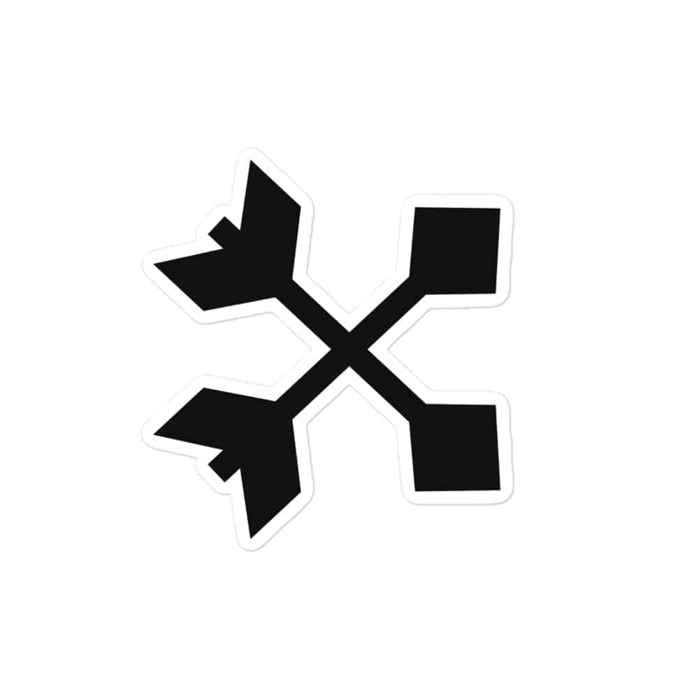 Black Crossed Feather Arrows Vinyl Sticker