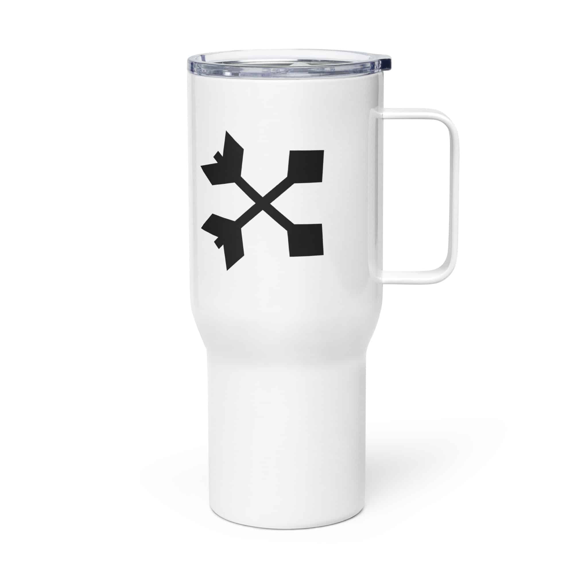Black Crossed Feather Arrows Travel Mug