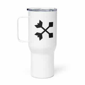 05 Crossed Feather Arrows Black Travel Mug - 25 oz - Main