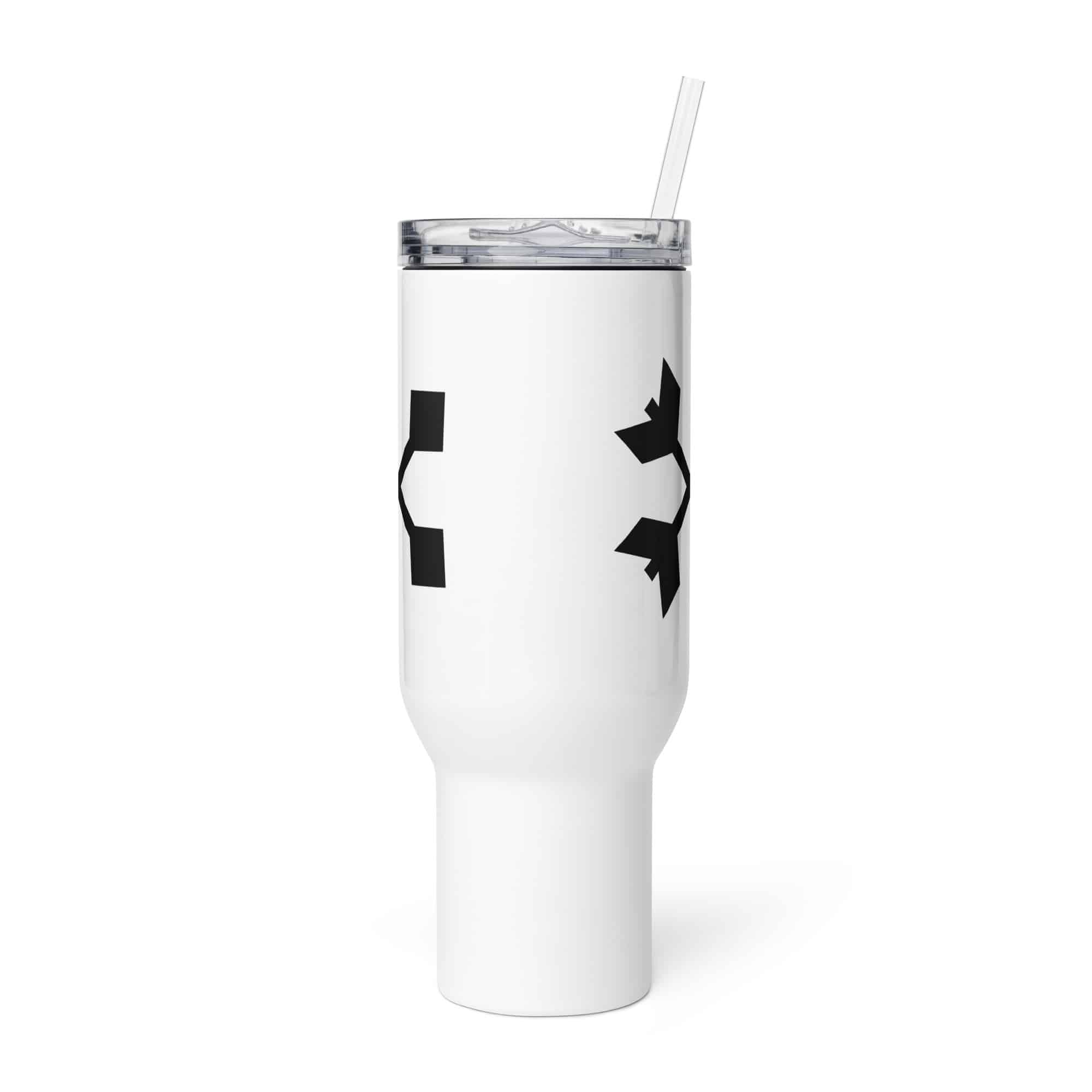 Black Crossed Feather Arrows Travel Mug