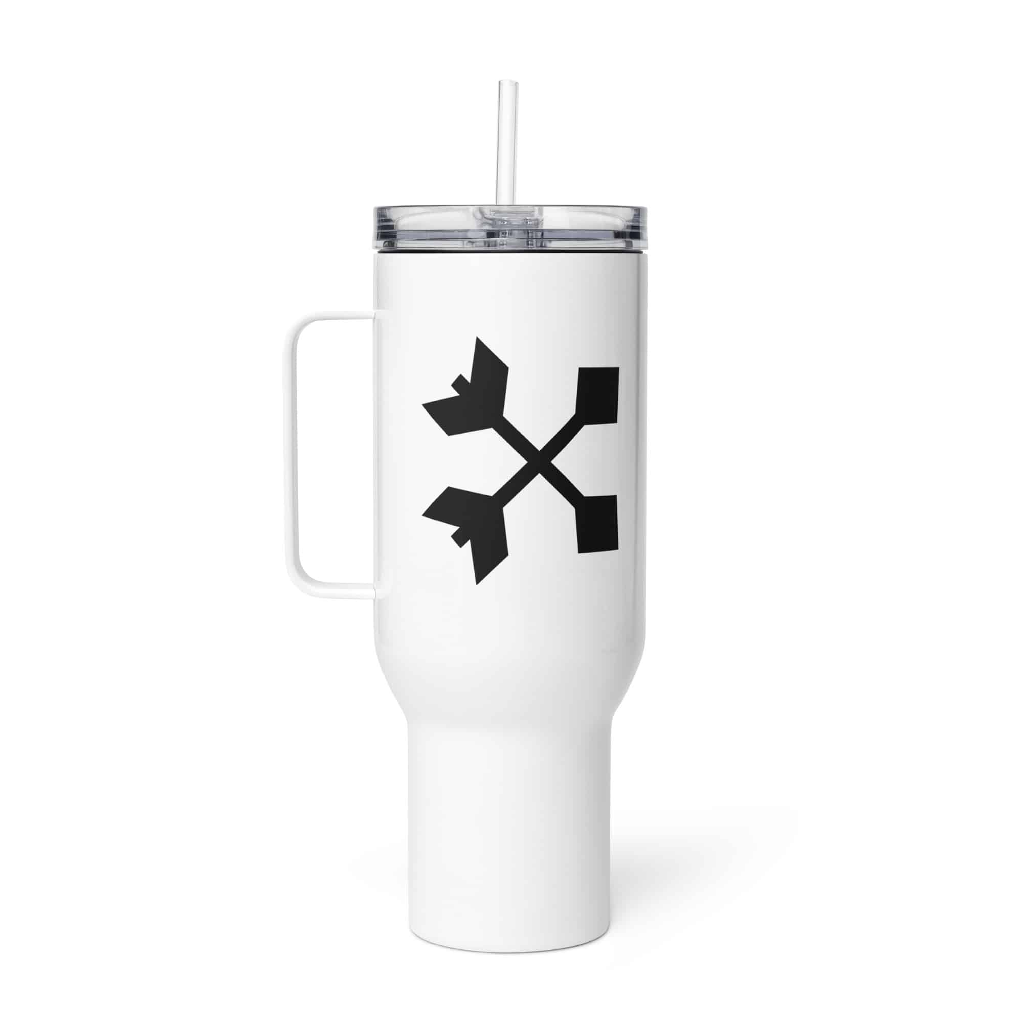 Black Crossed Feather Arrows Travel Mug