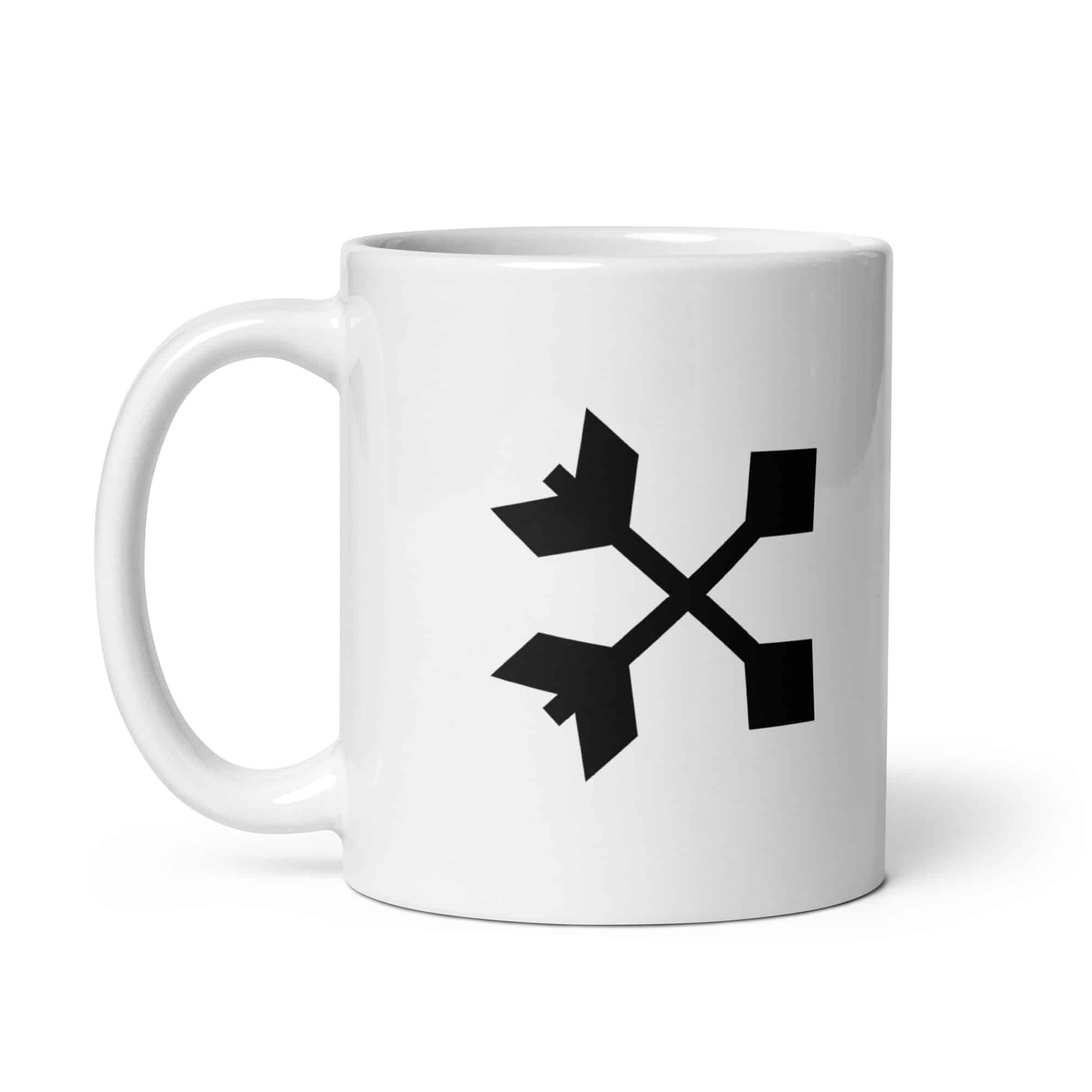 Black Crossed Feather Arrows White Ceramic Coffee Mug