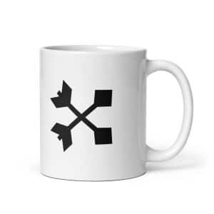 05 Crossed Feather Arrows Black White Ceramic Coffee Mug - 11 oz - Main