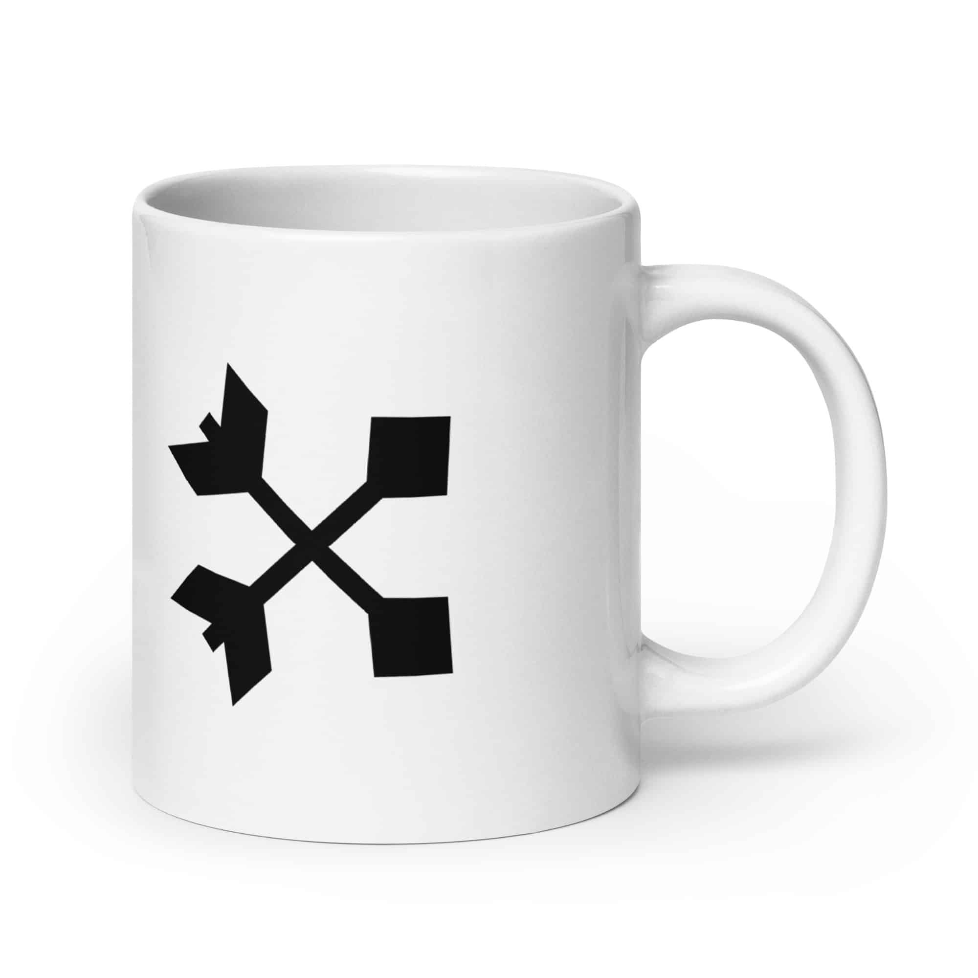 Black Crossed Feather Arrows White Ceramic Coffee Mug