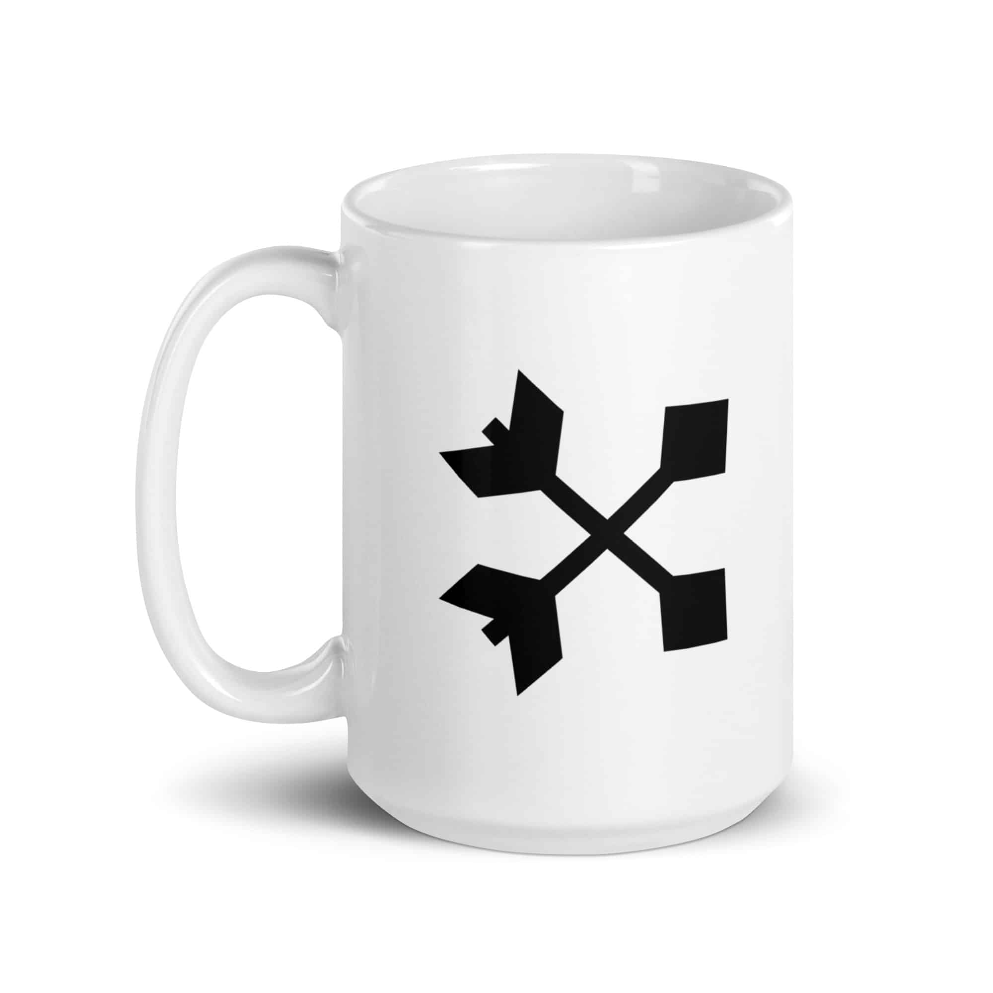 Black Crossed Feather Arrows White Ceramic Coffee Mug