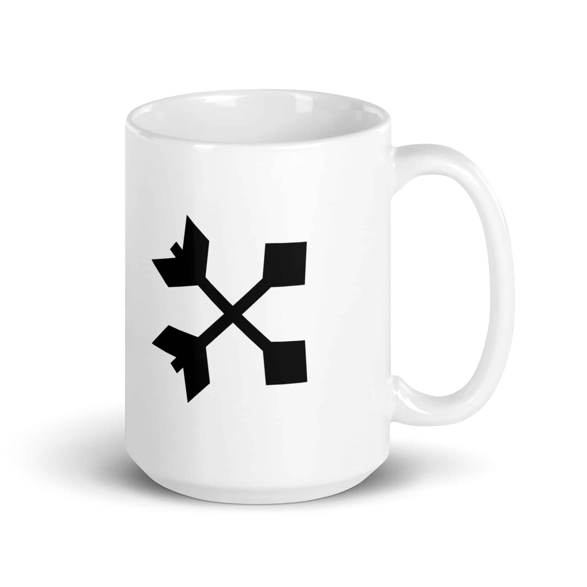 Black Crossed Feather Arrows White Ceramic Coffee Mug