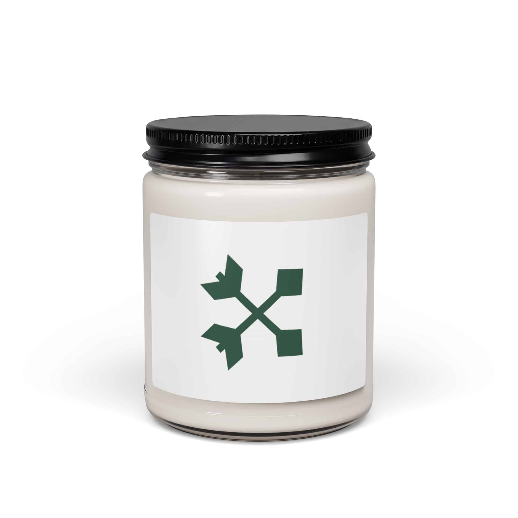 Forest Green Crossed Feather Arrows Candle