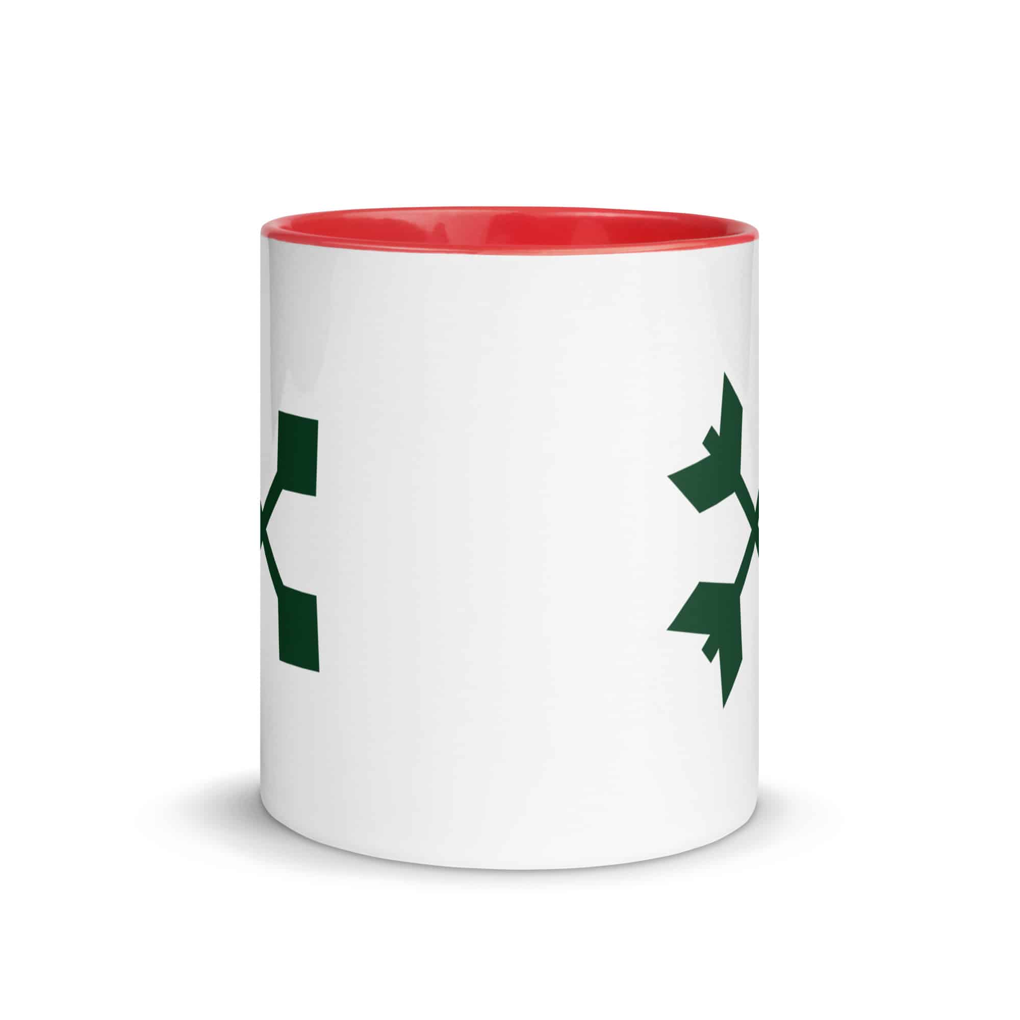 Forest Green Crossed Feather Arrows Color Inside Mug