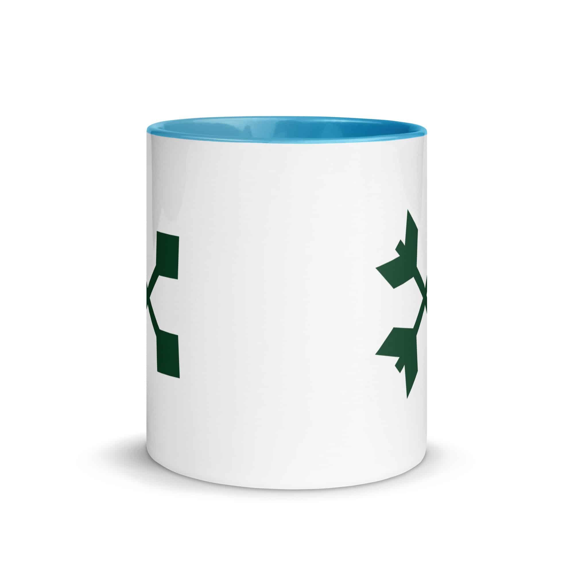 Forest Green Crossed Feather Arrows Color Inside Mug