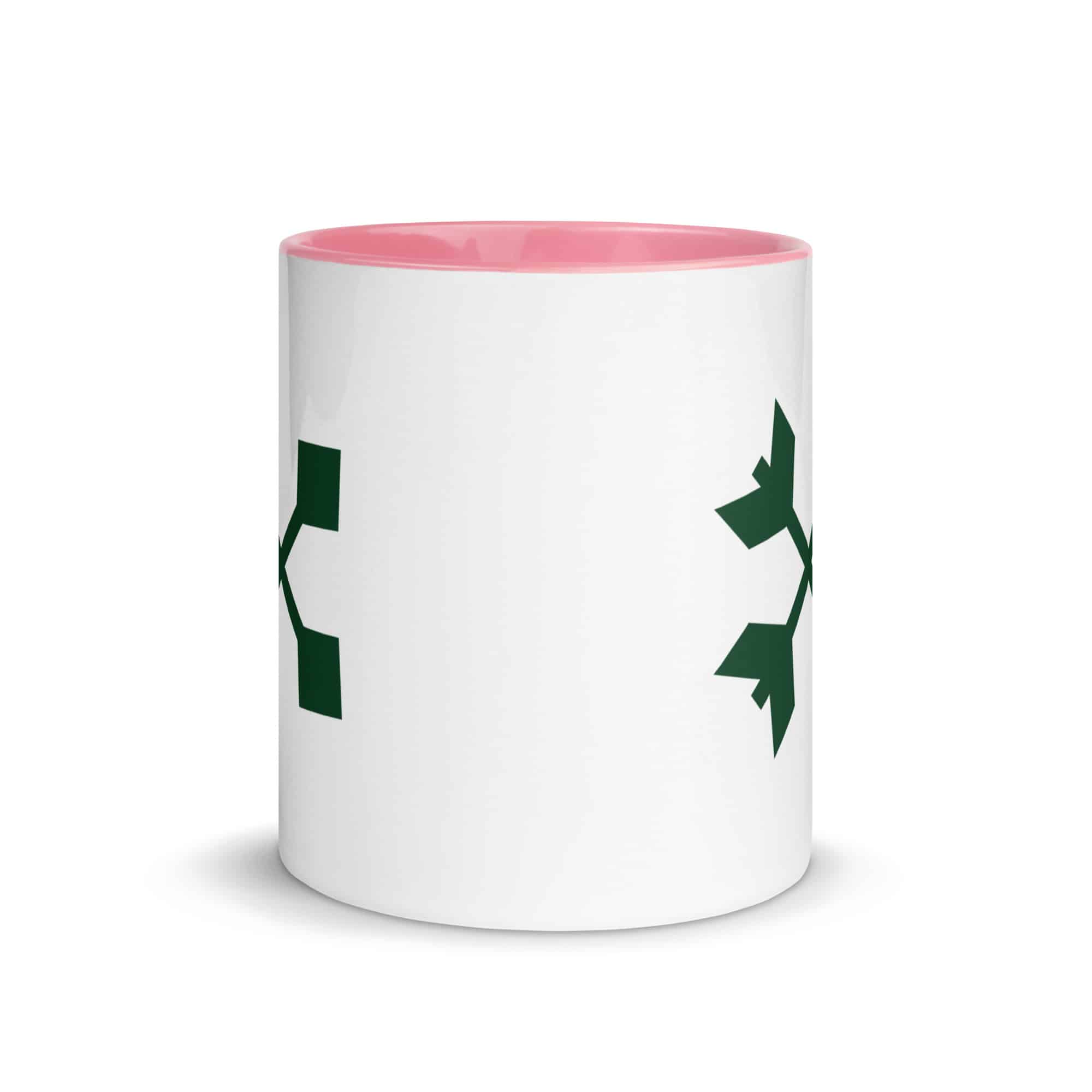 Forest Green Crossed Feather Arrows Color Inside Mug