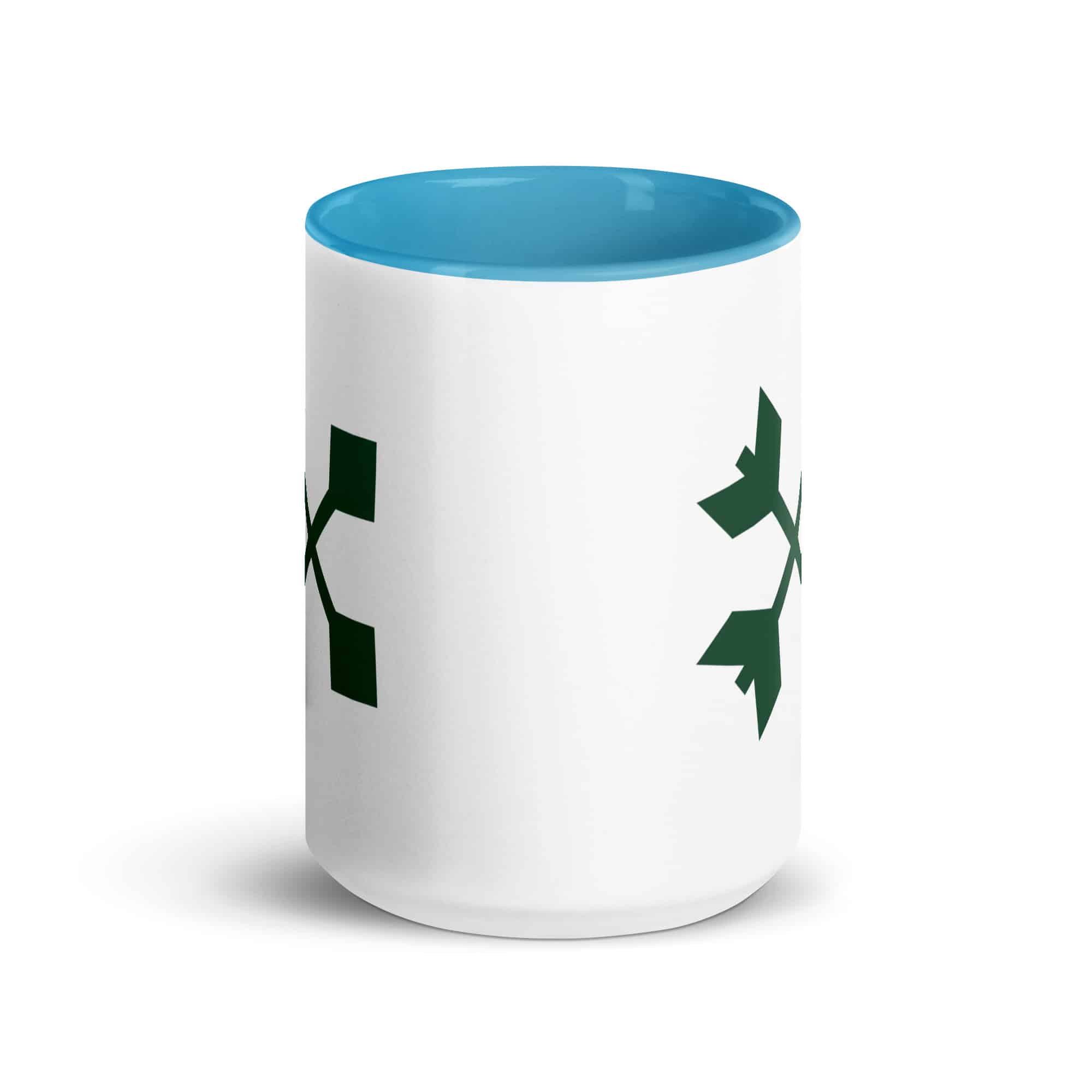 Forest Green Crossed Feather Arrows Color Inside Mug