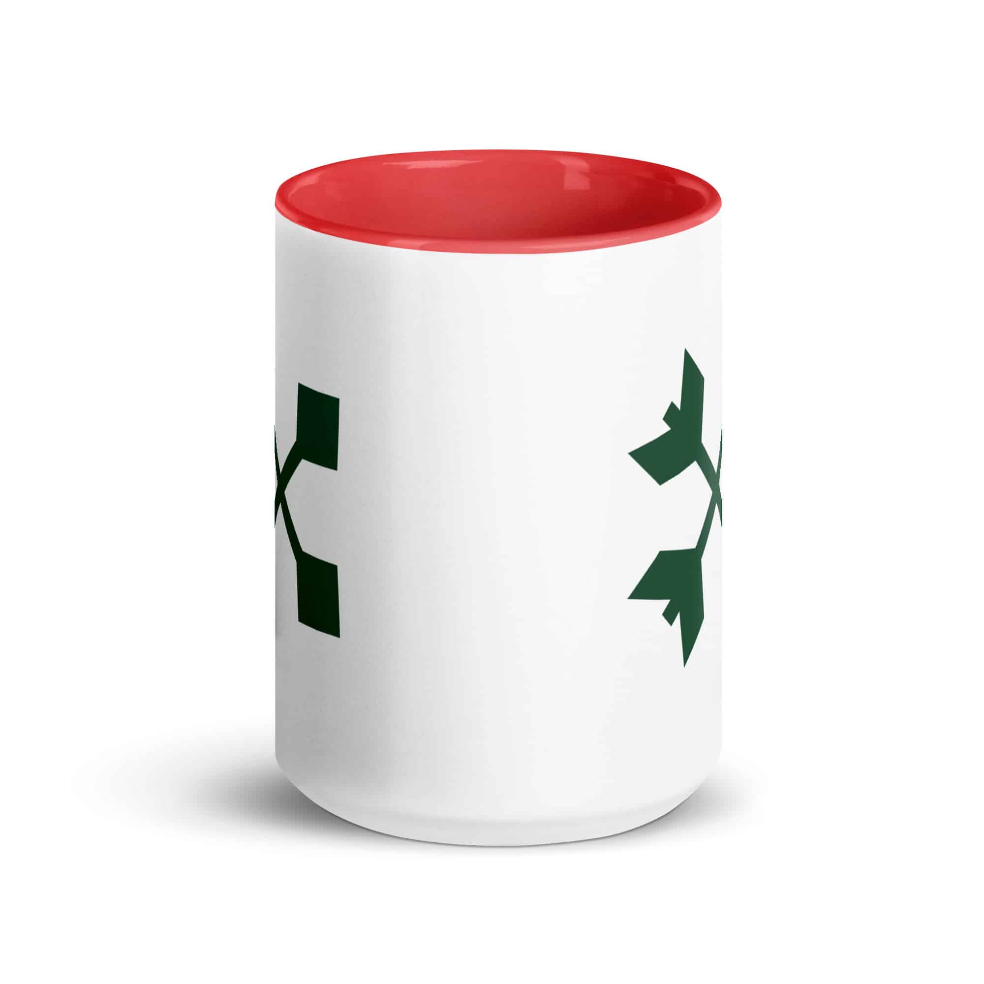 Forest Green Crossed Feather Arrows Color Inside Mug