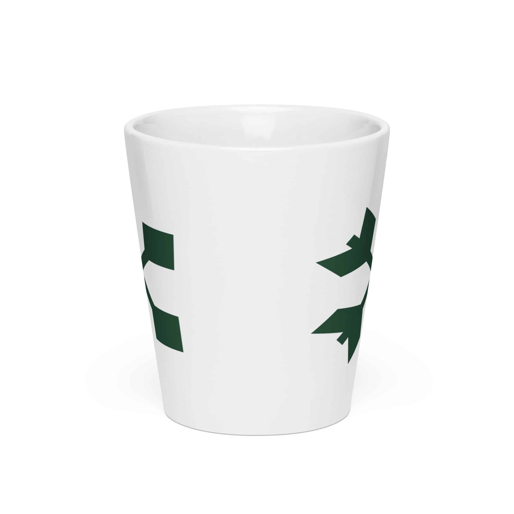 Forest Green Crossed Feather Arrows Latte Mug