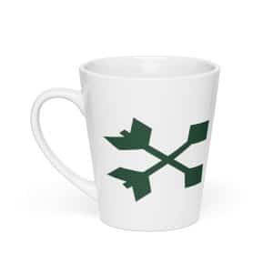 05 Crossed Feather Arrows Forest Green Latte Mug - 12 oz - Main