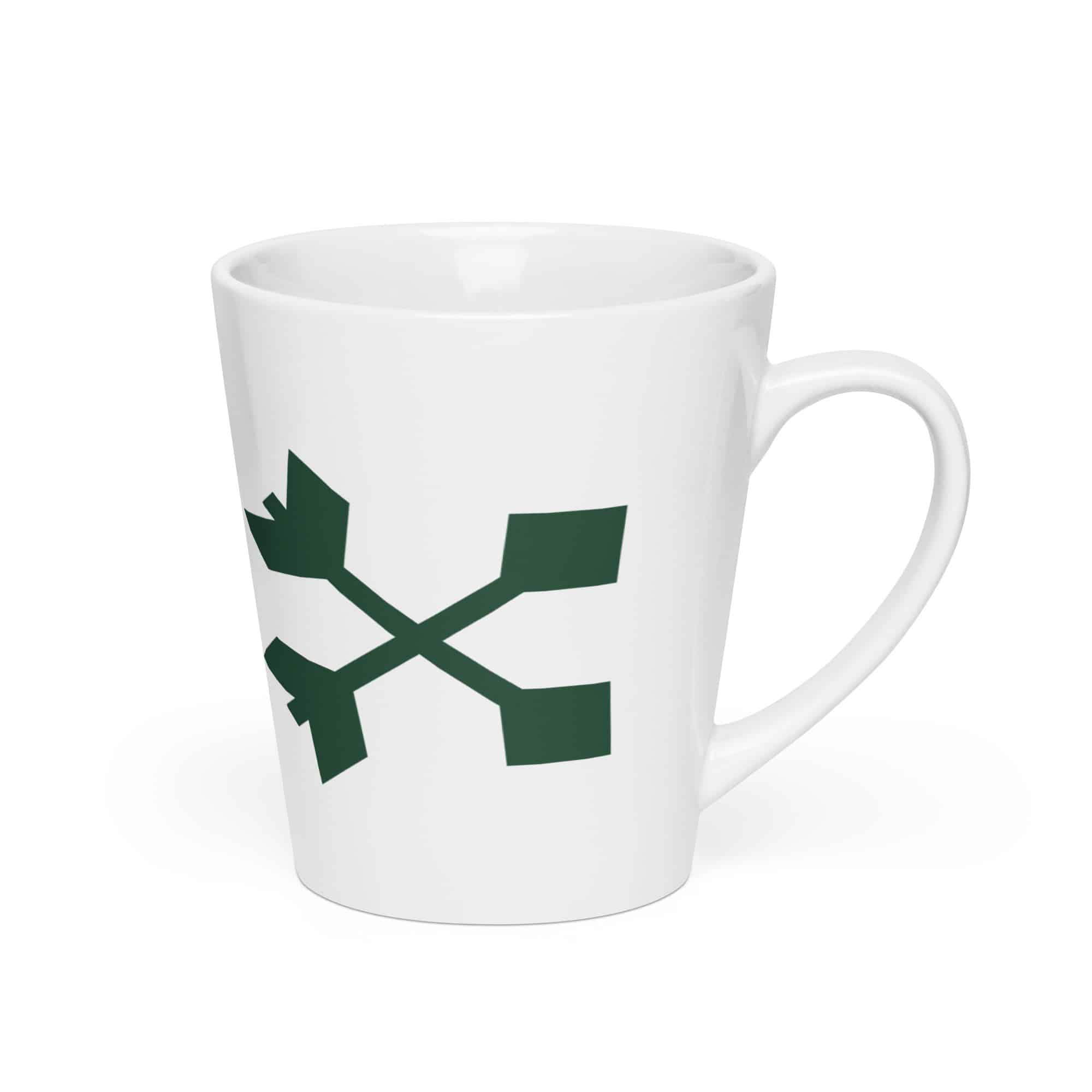 Forest Green Crossed Feather Arrows Latte Mug