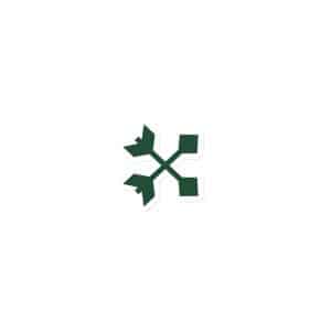 05 Crossed Feather Arrows Forest Green Die-Cut Magnet - 3″×3″ - Main