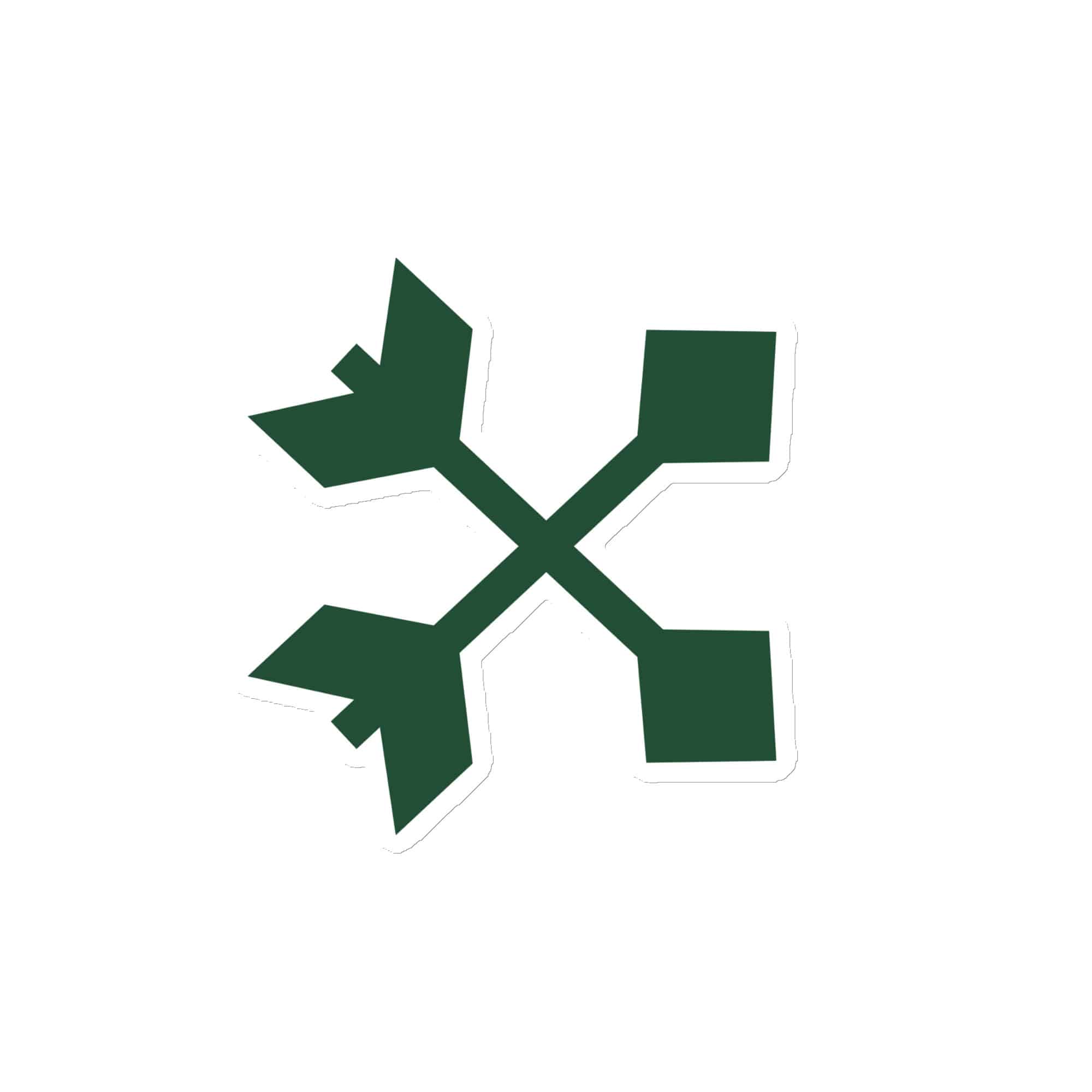 Forest Green Crossed Feather Arrows Die-Cut Magnet