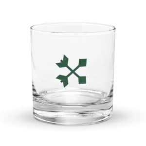 05 Crossed Feather Arrows Forest Green Rocks Glass - 10.5 oz - Main