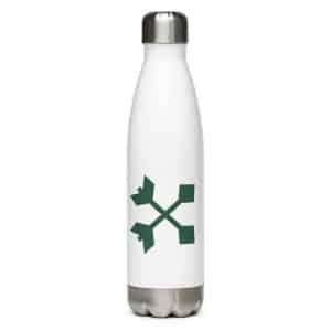 05 Crossed Feather Arrows Forest Green Stainless Steel Water Bottle - 17 oz - Main