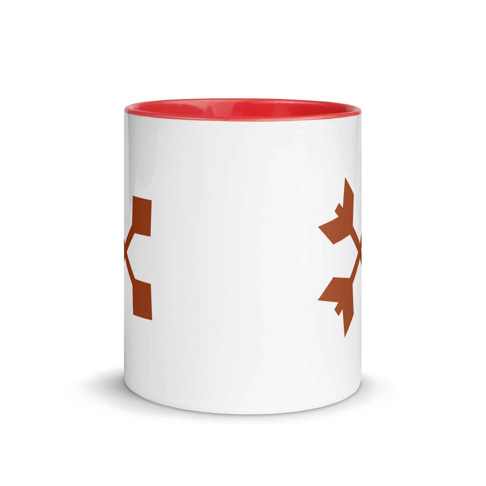 Terracotta Crossed Feather Arrows Color Inside Mug