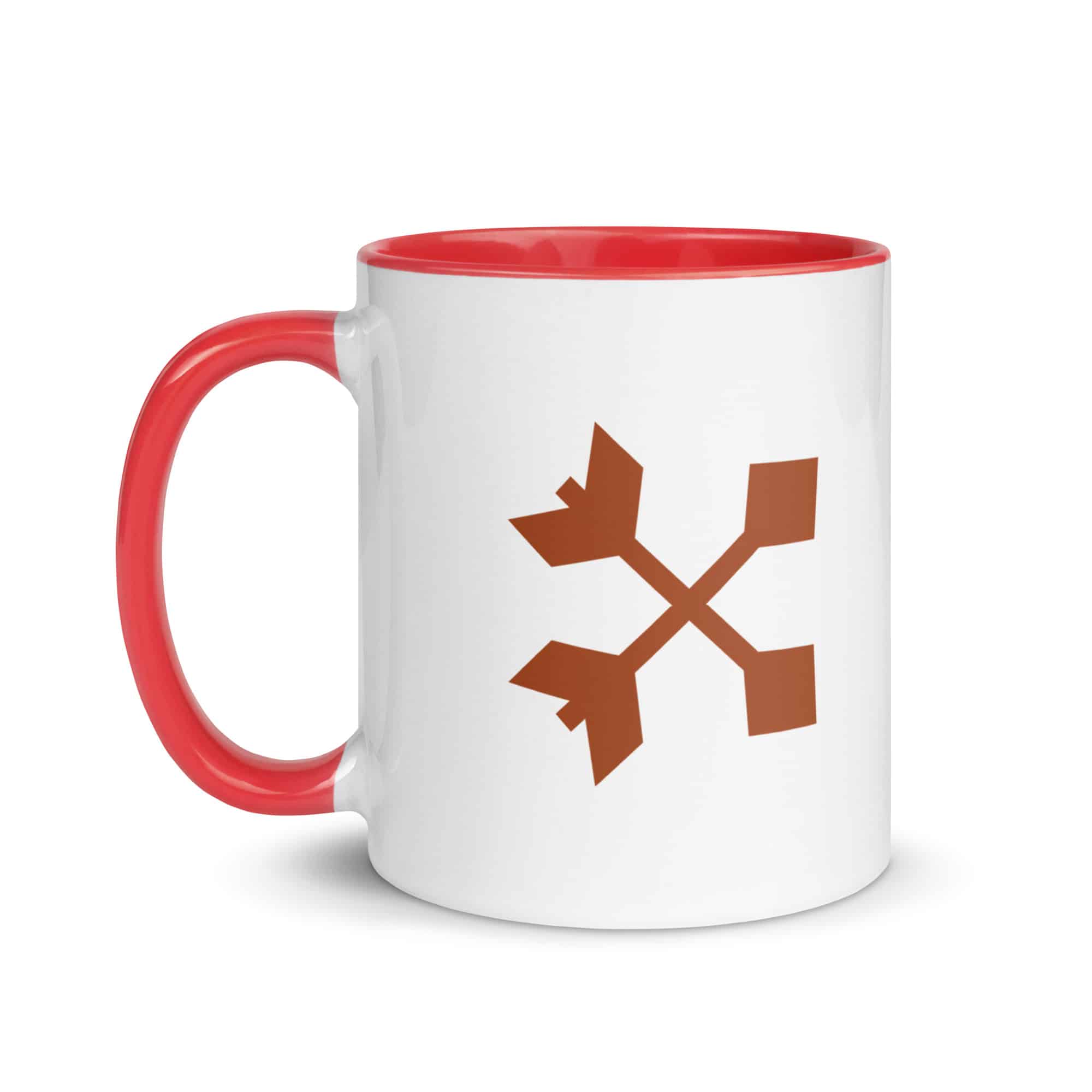 Terracotta Crossed Feather Arrows Color Inside Mug