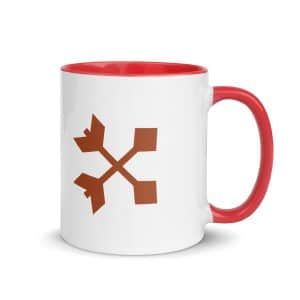 05 Crossed Feather Arrows Terracotta Color Inside Coffee Mug - 11 oz - Main