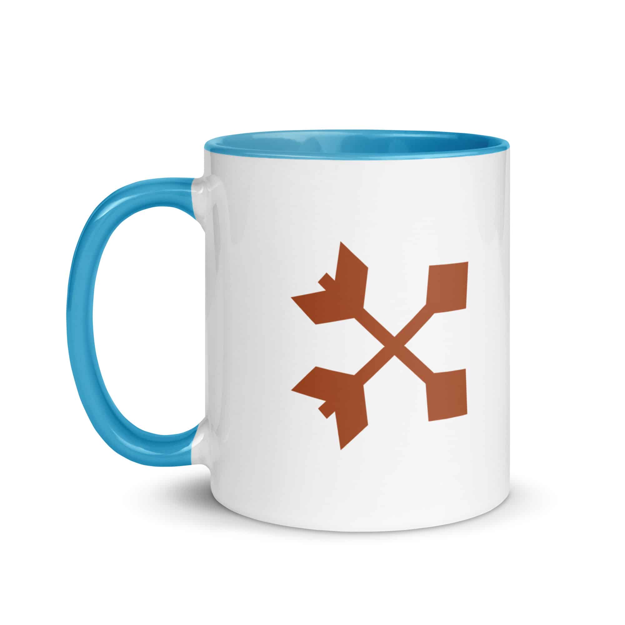 Terracotta Crossed Feather Arrows Color Inside Mug