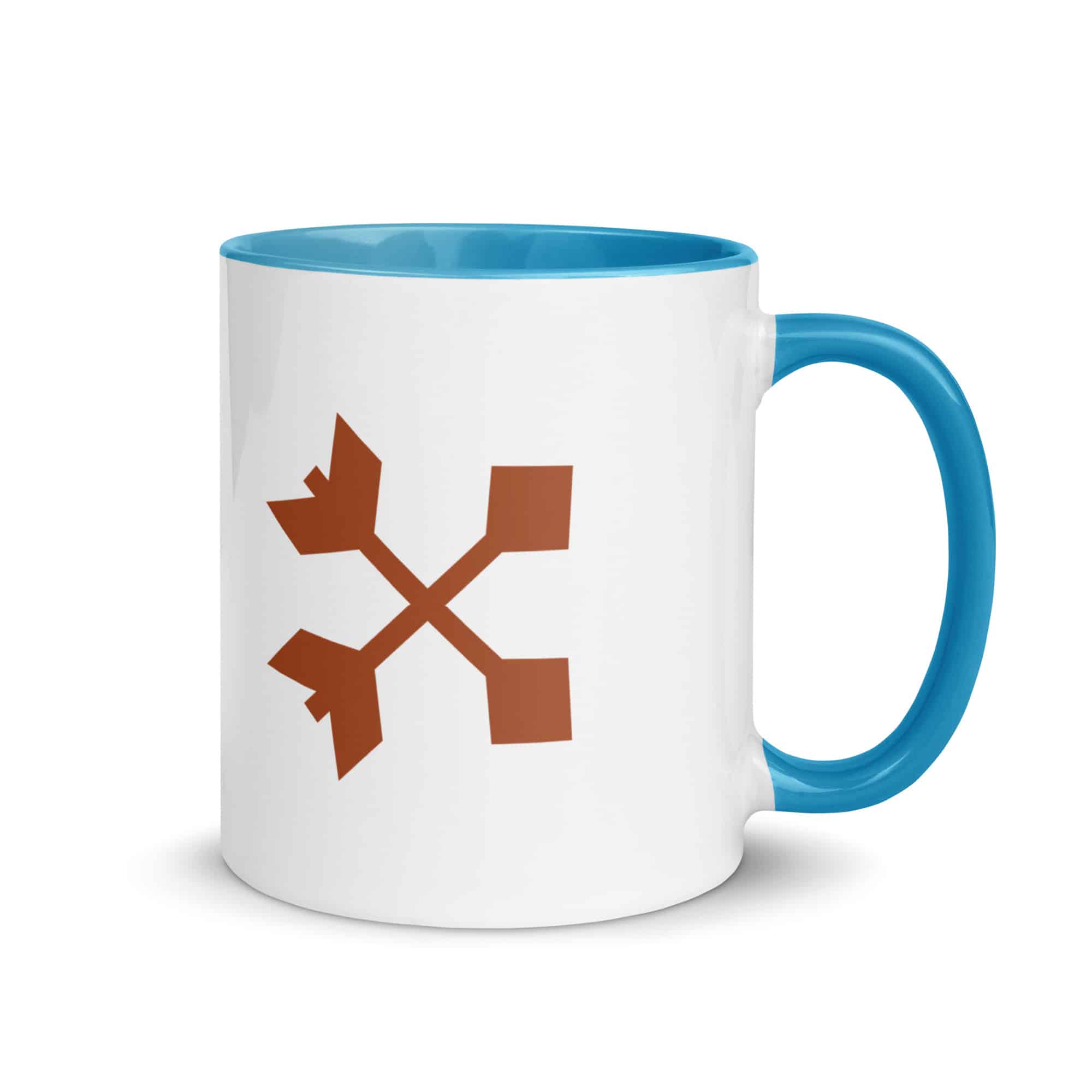 Terracotta Crossed Feather Arrows Color Inside Mug