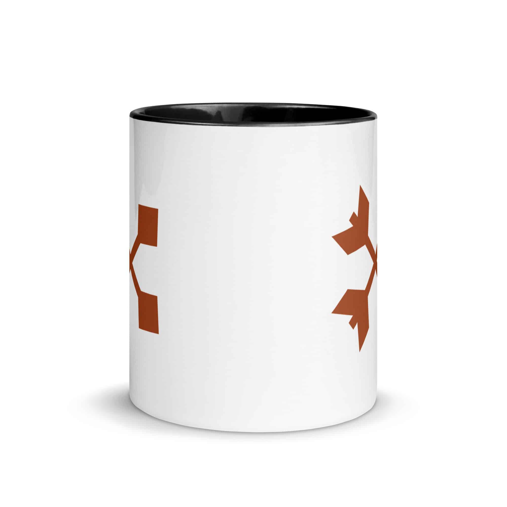 Terracotta Crossed Feather Arrows Color Inside Mug