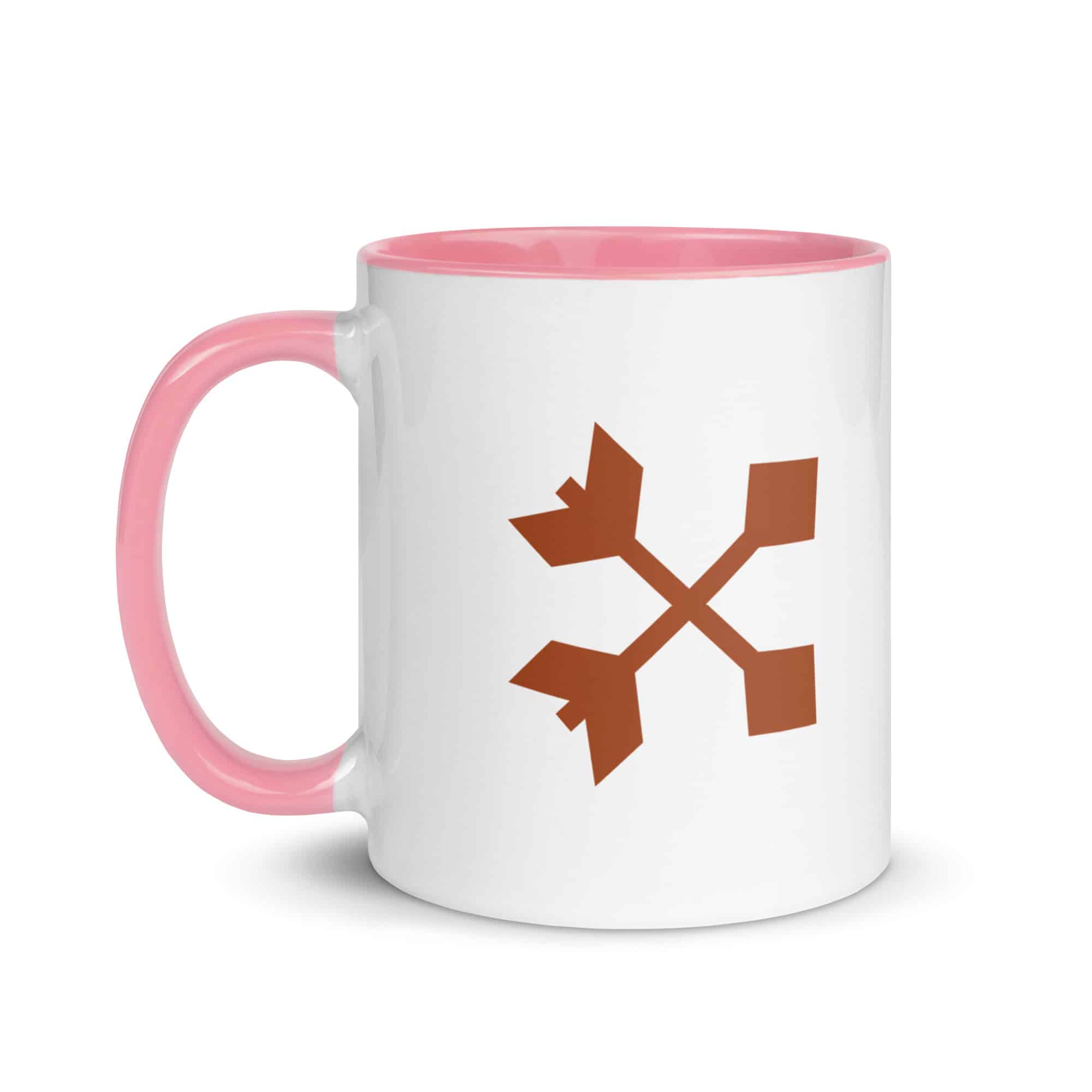Terracotta Crossed Feather Arrows Color Inside Mug