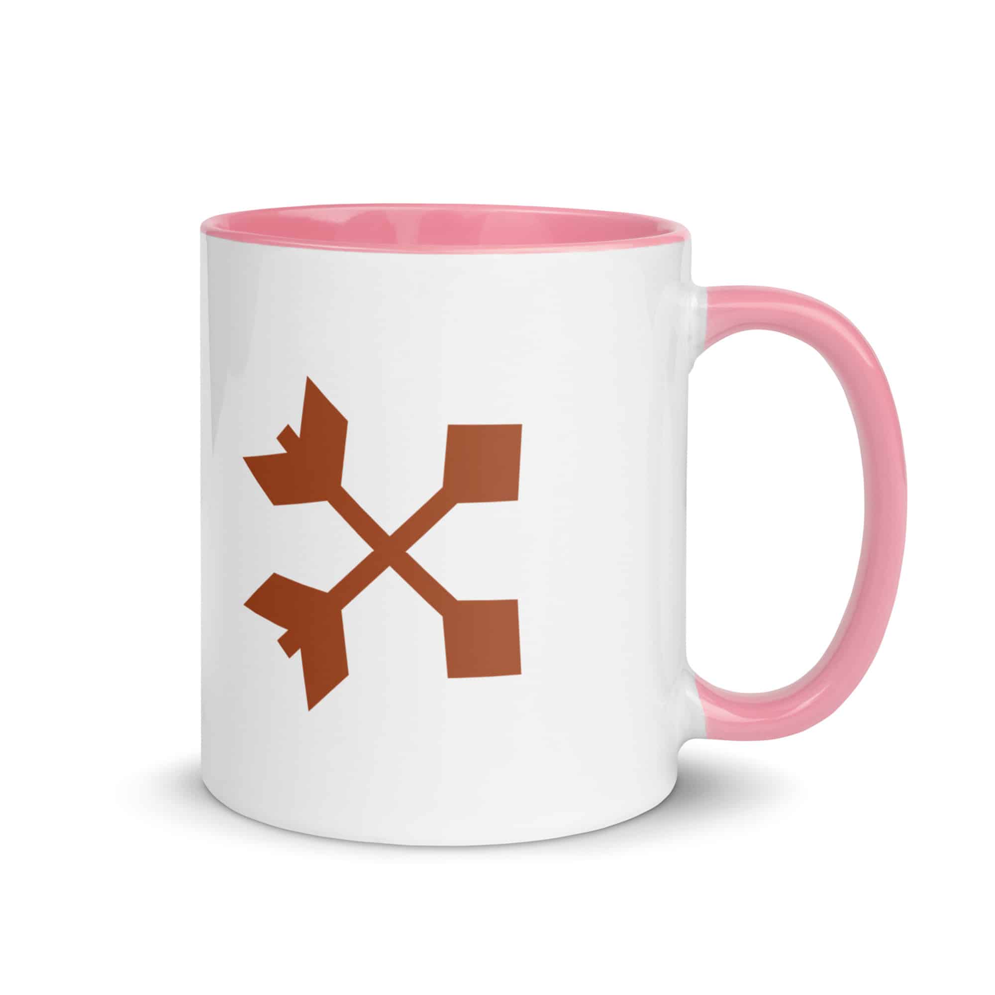 Terracotta Crossed Feather Arrows Color Inside Mug