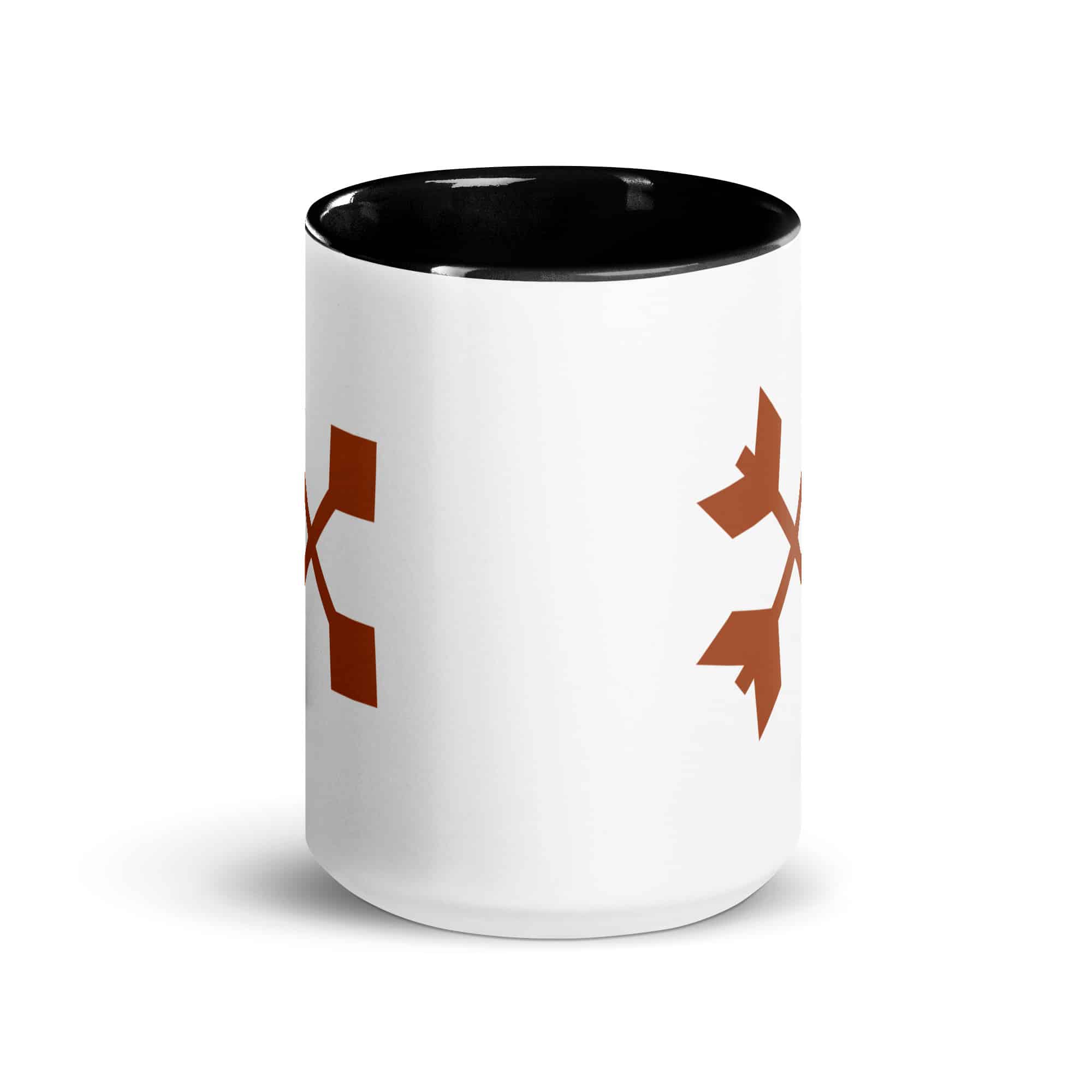 Terracotta Crossed Feather Arrows Color Inside Mug