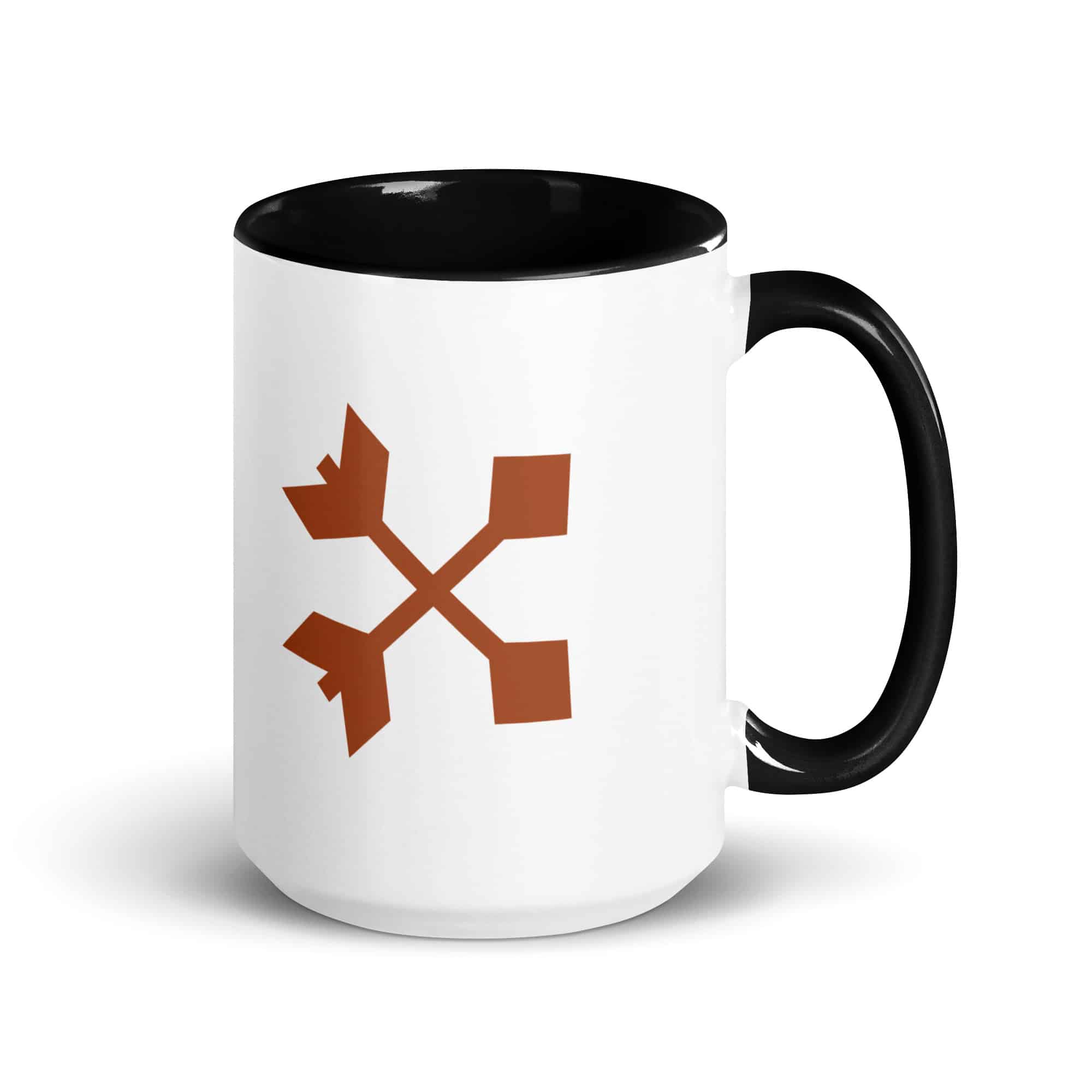 Terracotta Crossed Feather Arrows Color Inside Mug