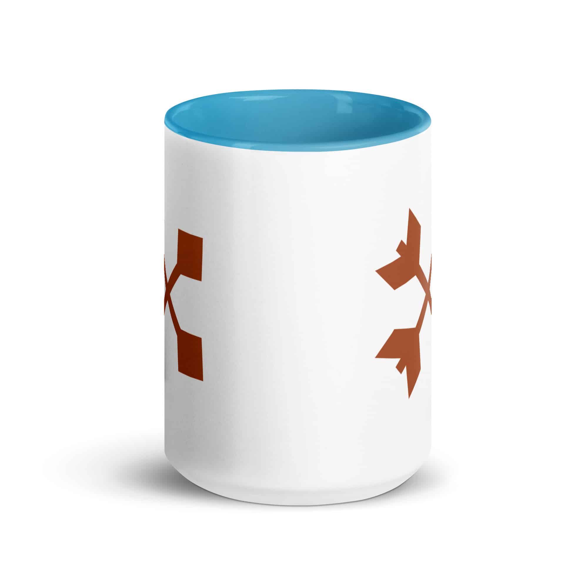 Terracotta Crossed Feather Arrows Color Inside Mug