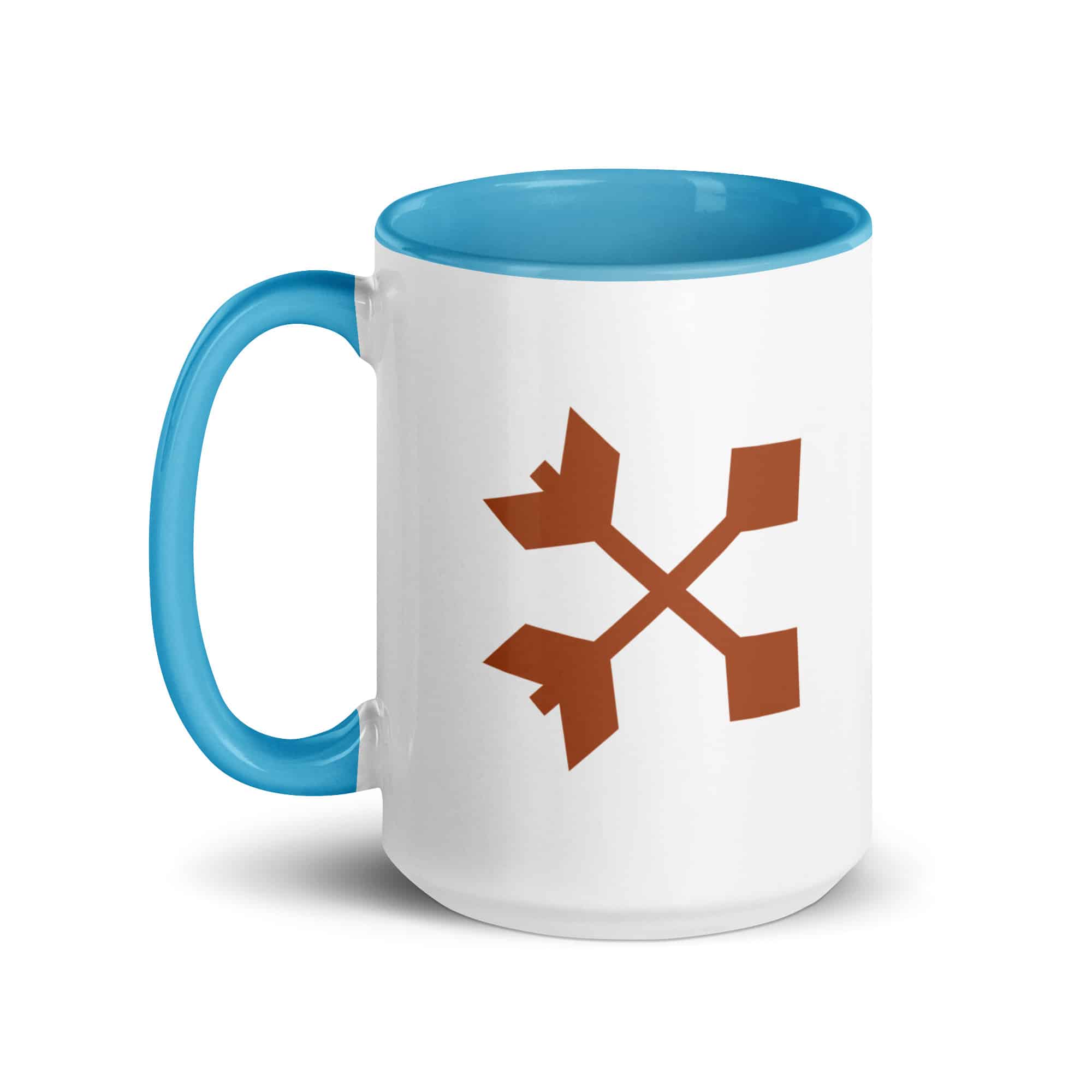 Terracotta Crossed Feather Arrows Color Inside Mug