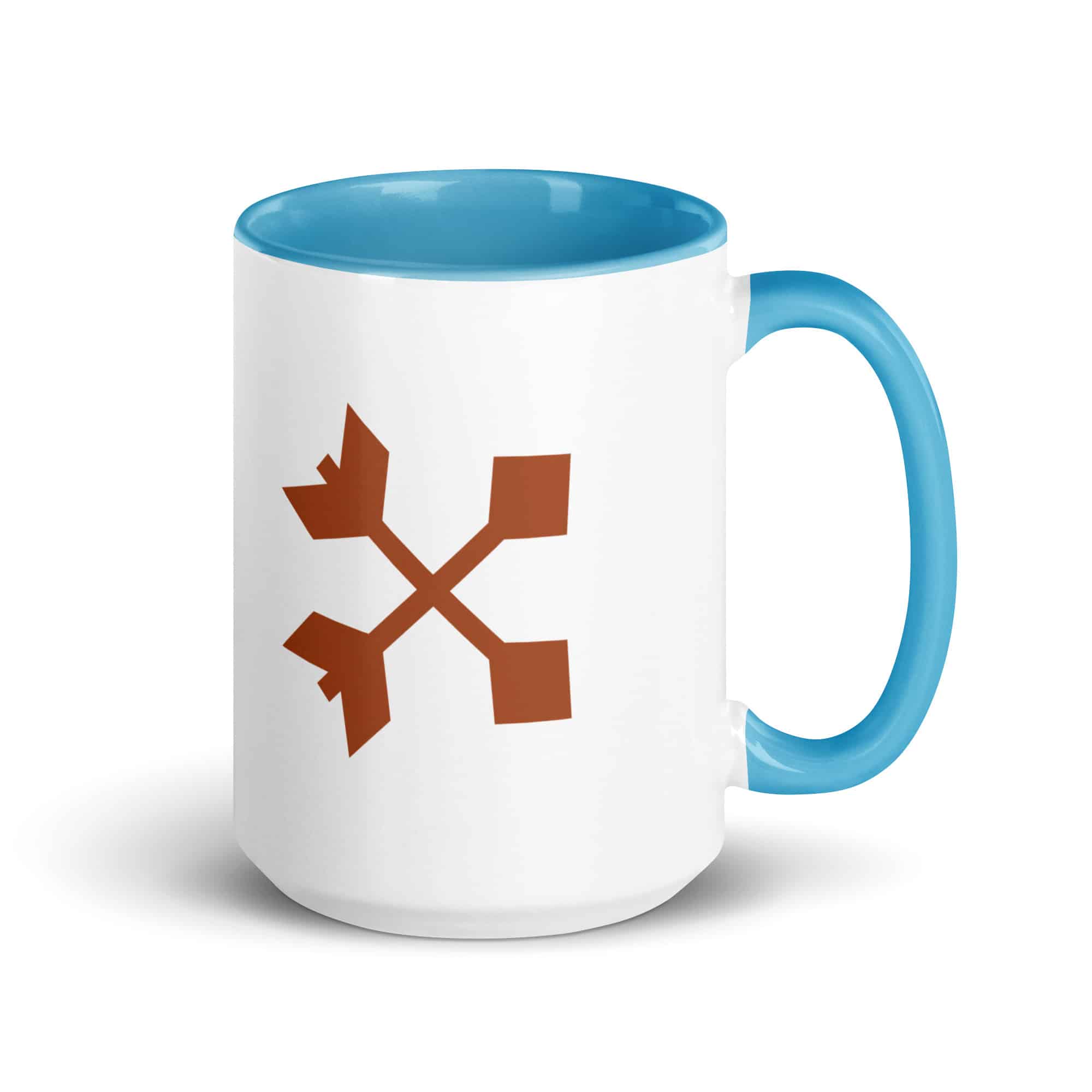 Terracotta Crossed Feather Arrows Color Inside Mug