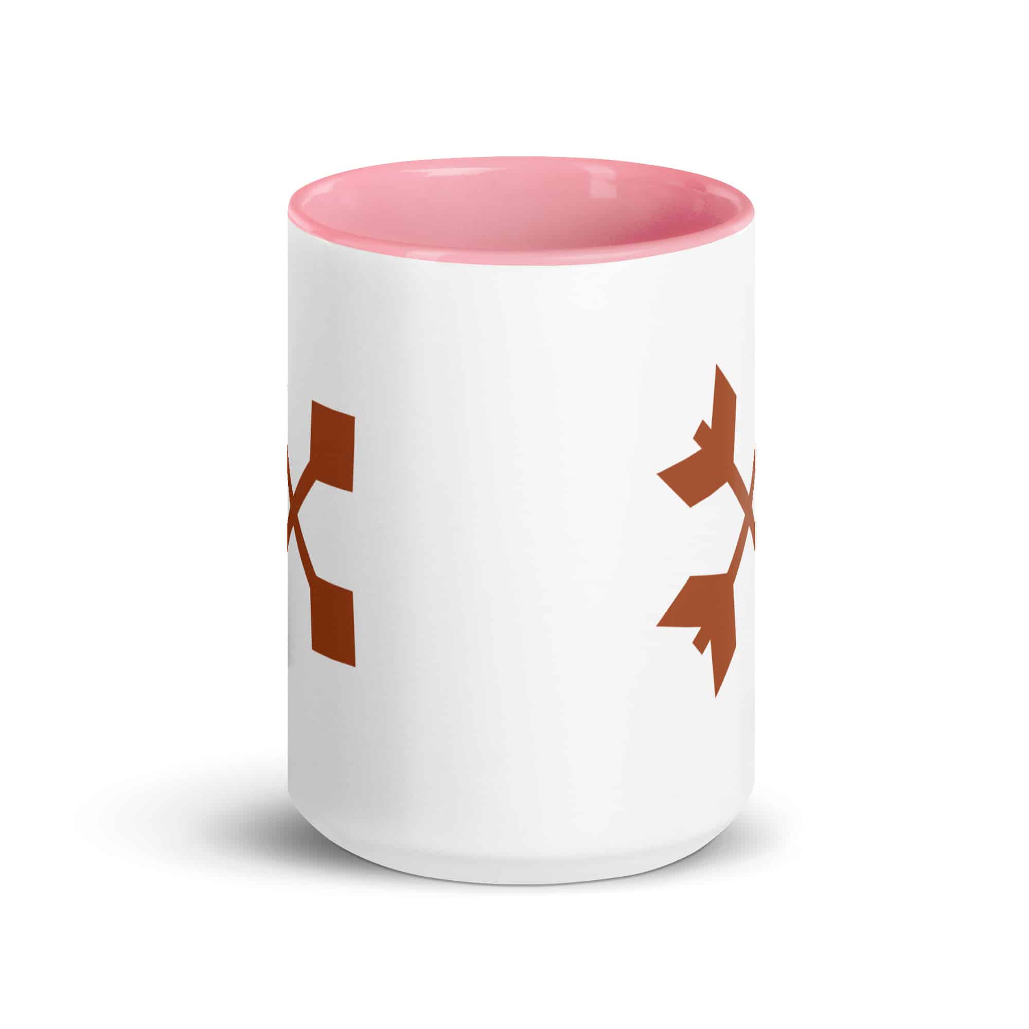 Terracotta Crossed Feather Arrows Color Inside Mug