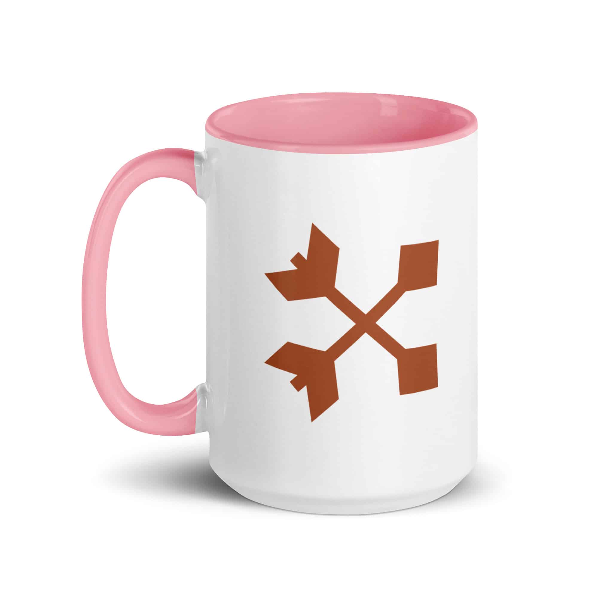 Terracotta Crossed Feather Arrows Color Inside Mug
