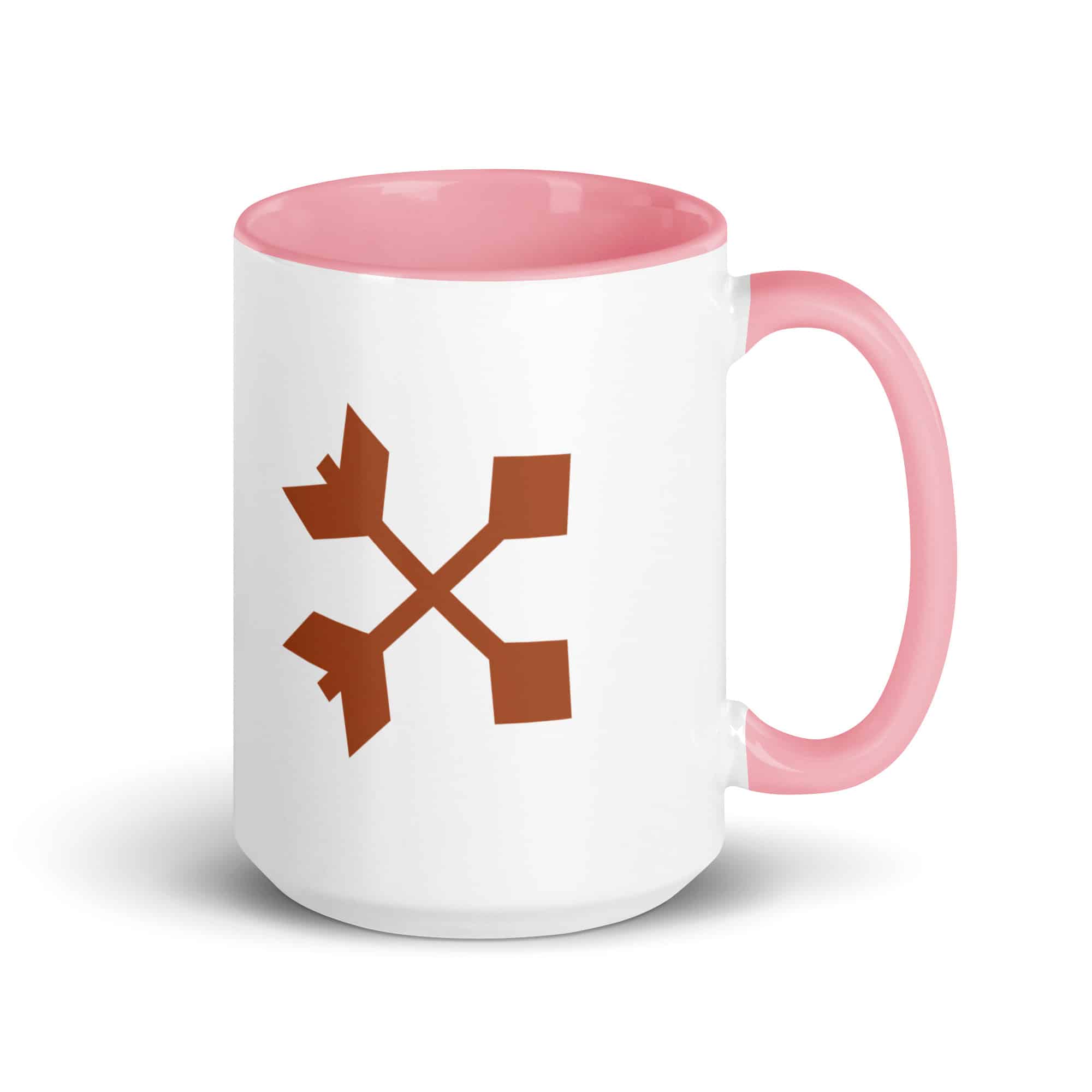 Terracotta Crossed Feather Arrows Color Inside Mug