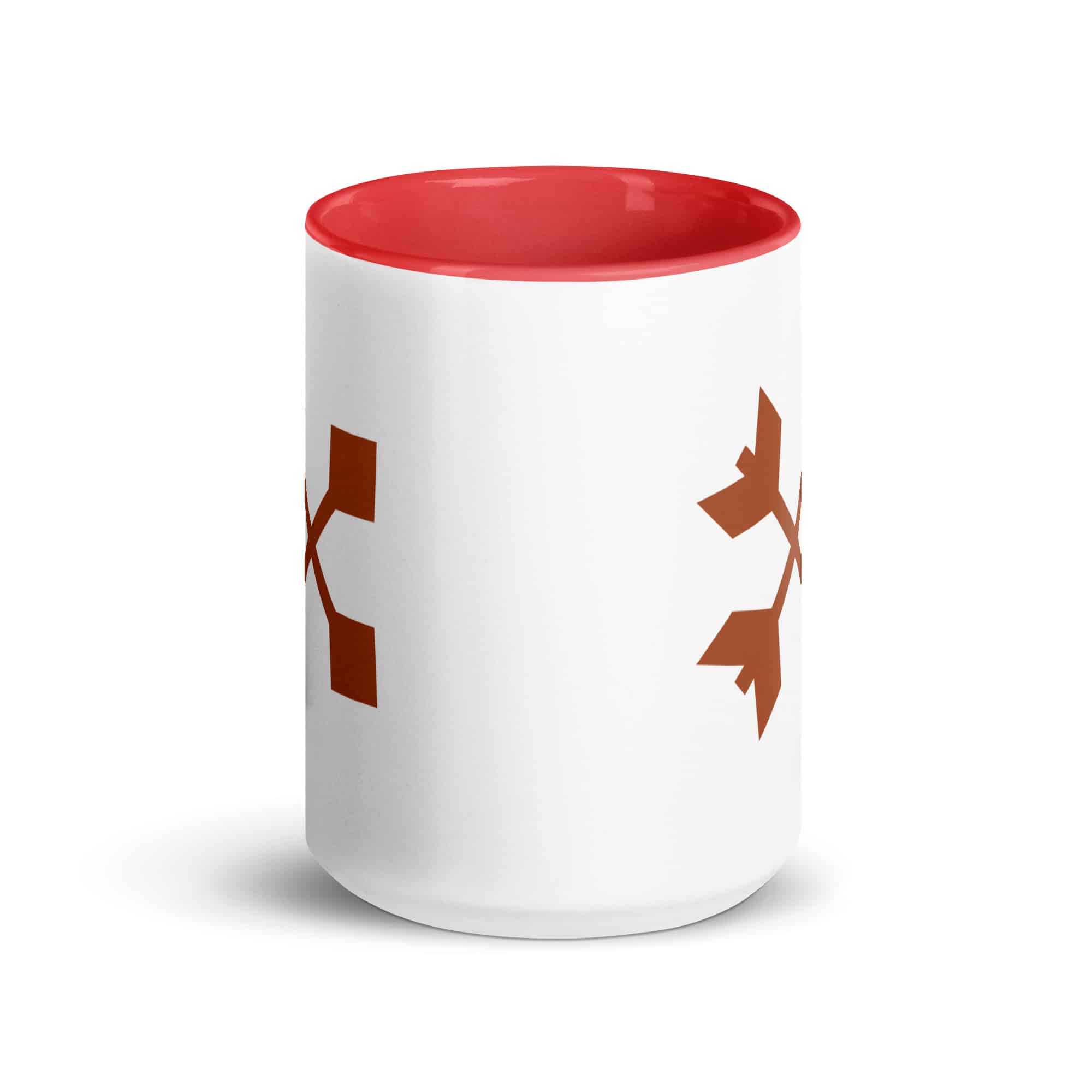 Terracotta Crossed Feather Arrows Color Inside Mug