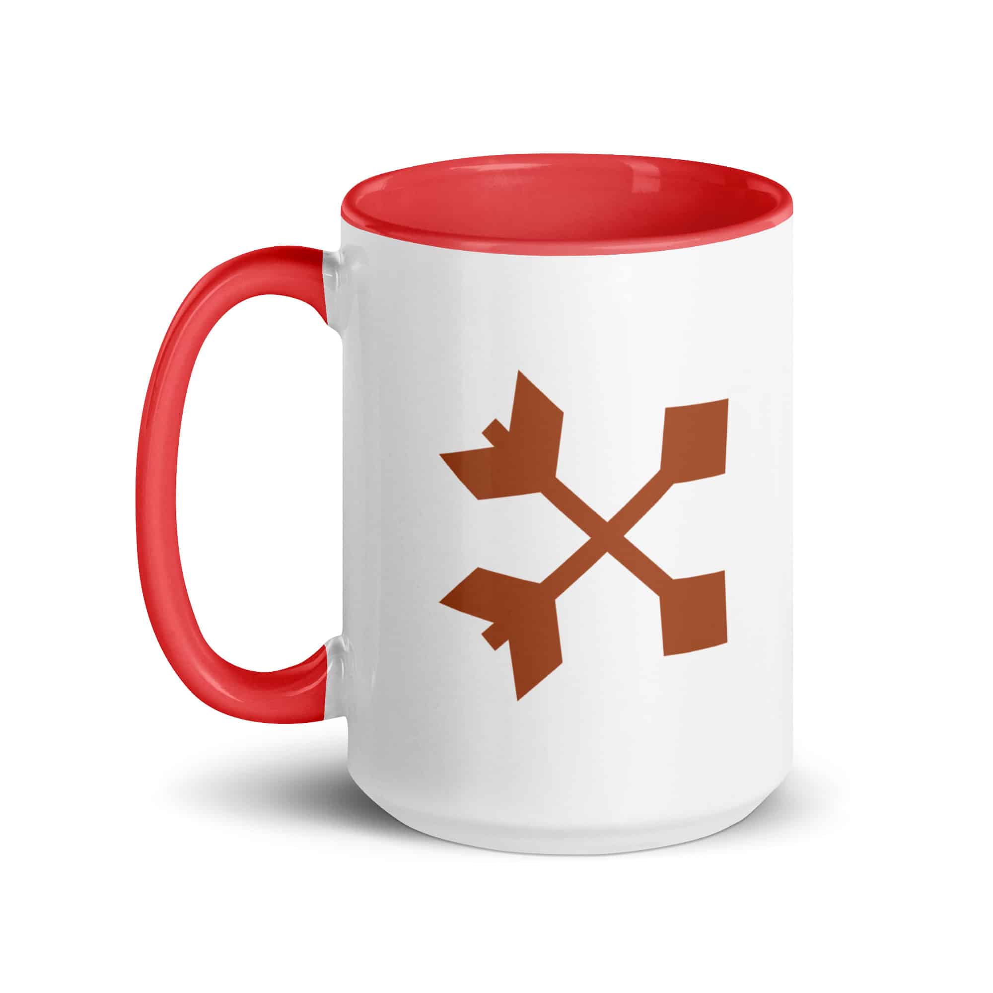 Terracotta Crossed Feather Arrows Color Inside Mug